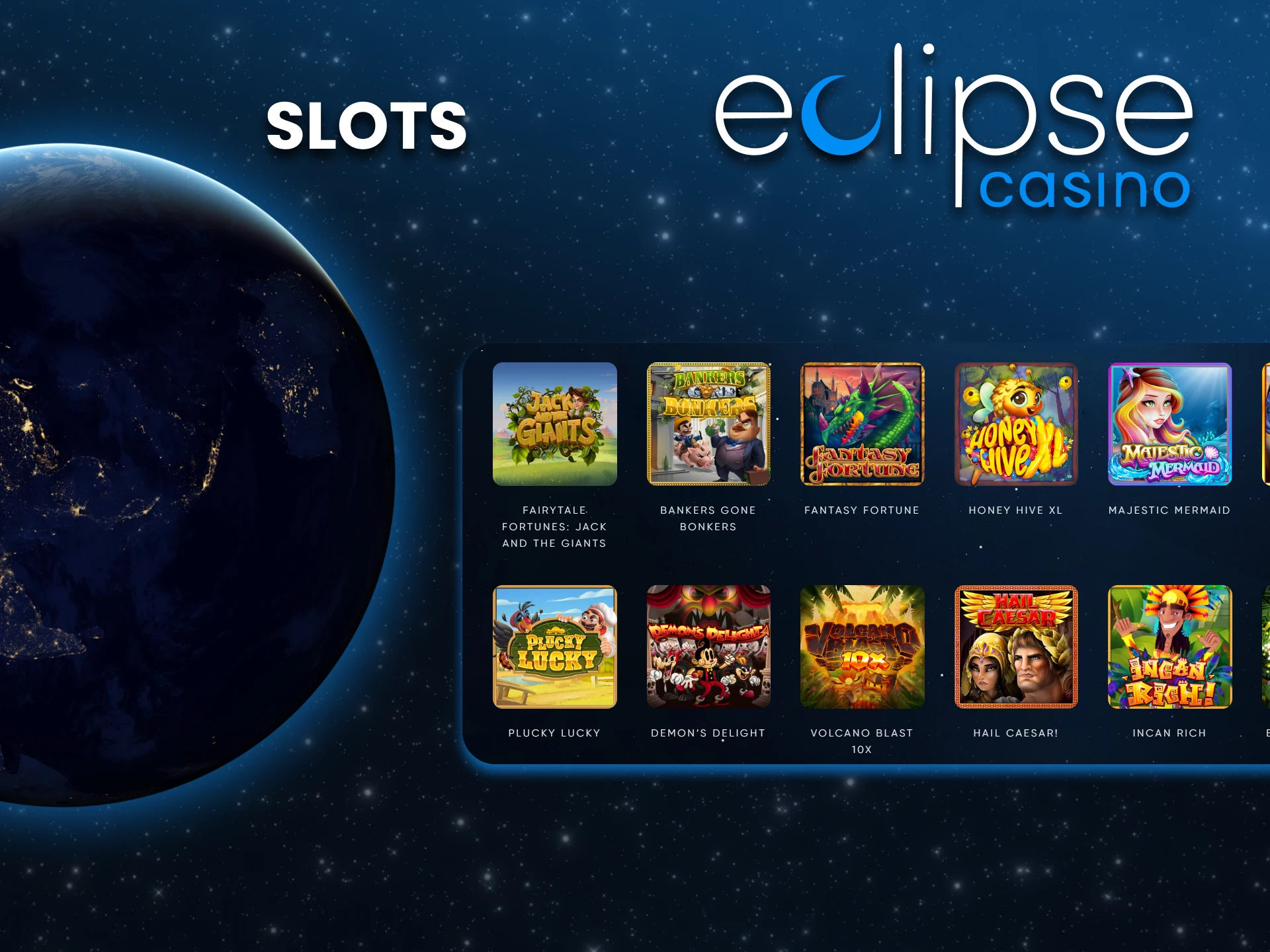 Choose the casino section with slots on Eclipse.