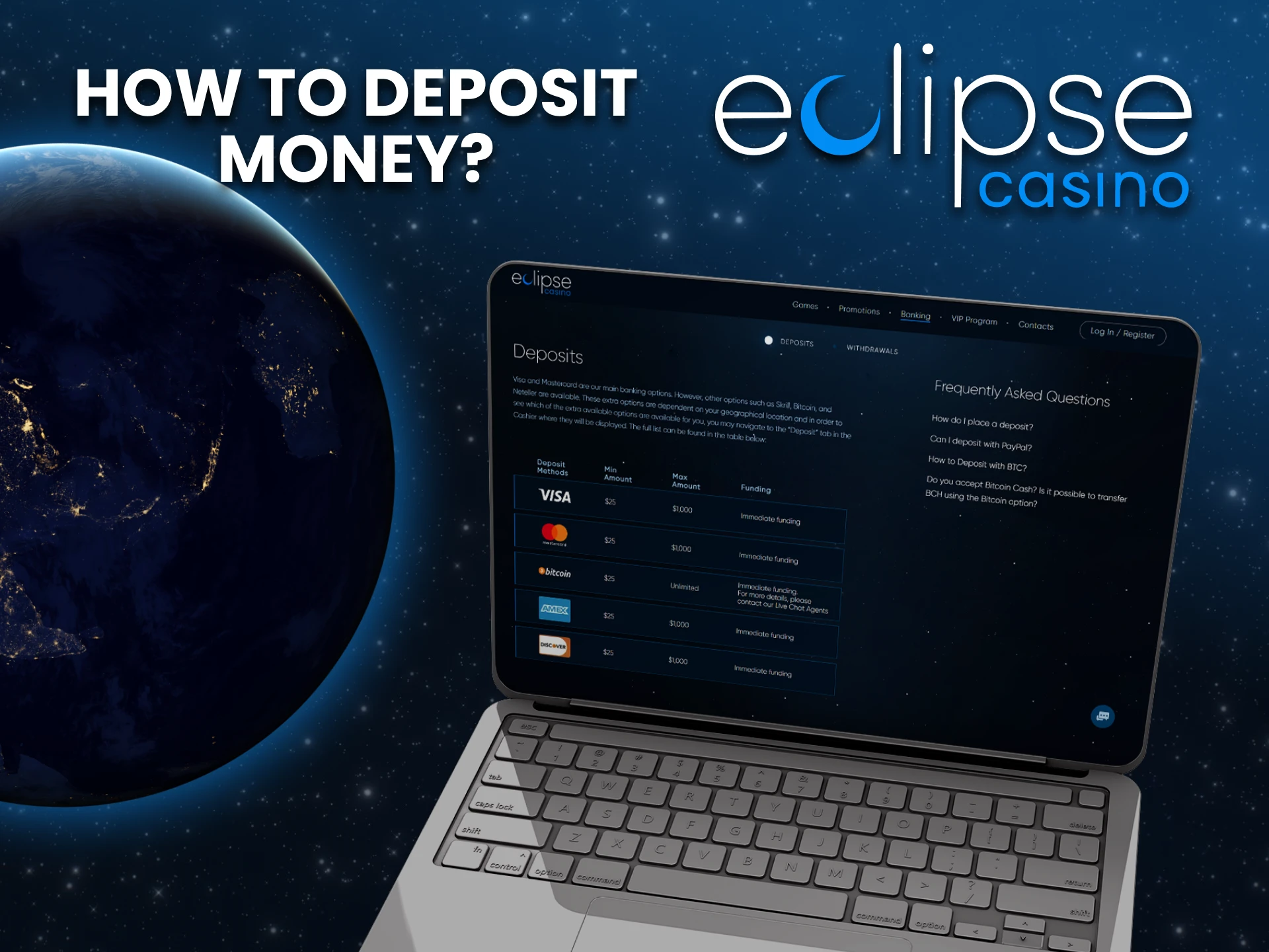 We will tell you how to top up funds on the Eclipse website.